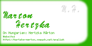 marton hertzka business card
